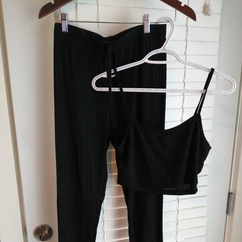 Black Matching Tank Top and Tights